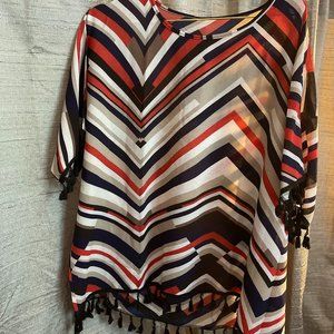 Native Women's Dress Top See Through With Tassels-One Size-NWT